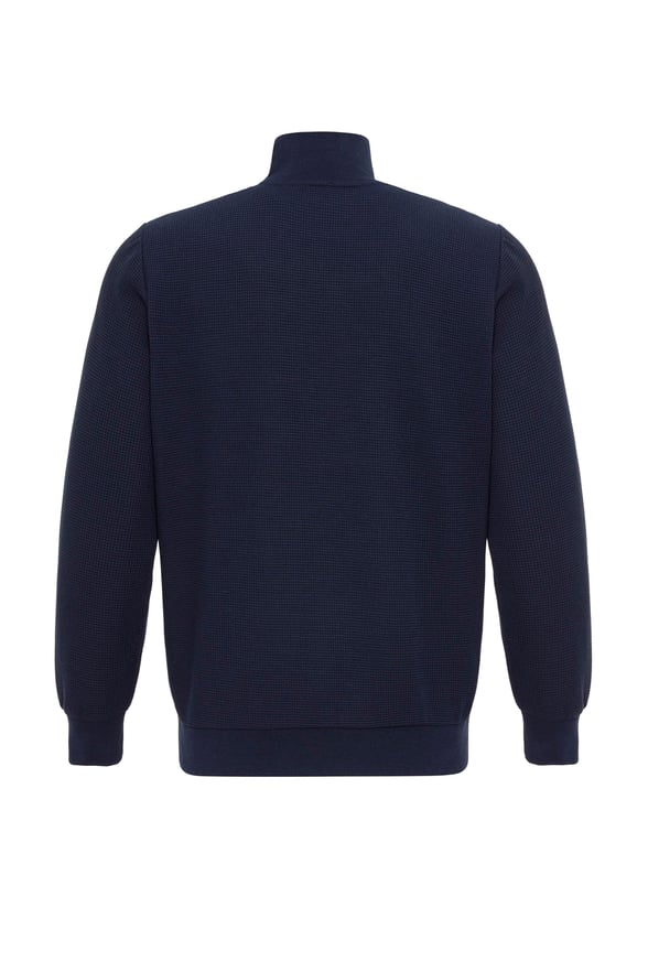 Lacivert Regular Kapitone Yarım Balıkçı Yaka  Sweatshirt