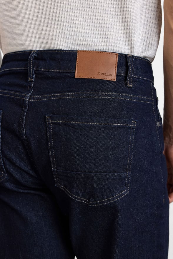 Lacivert Regular Normal Bel Denim Pantolon