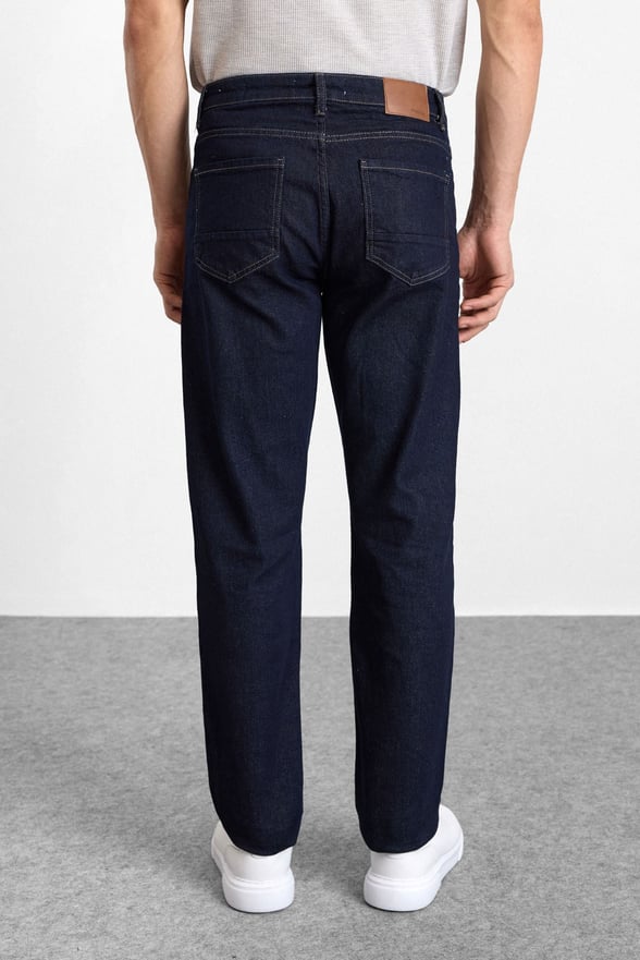 Lacivert Regular Normal Bel Denim Pantolon