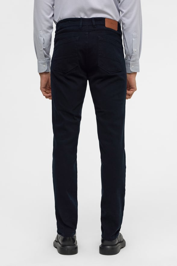 Lacivert Slim 5 Cep Kalıp Düz Pantolon