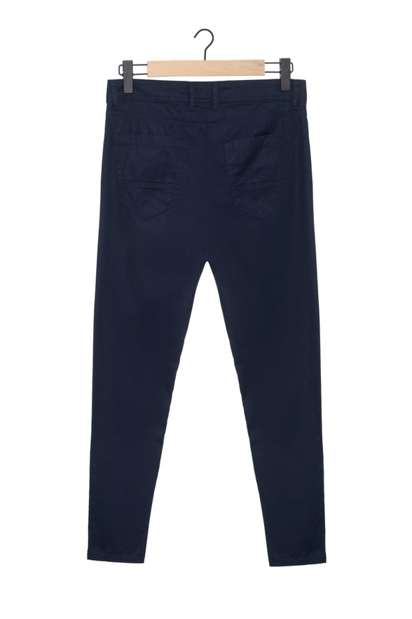 Lacivert Slim 5 Cep Kalıp Düz Pantolon