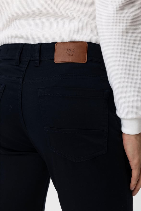 Lacivert Slim 5 Cep Kalıp Düz Pantolon