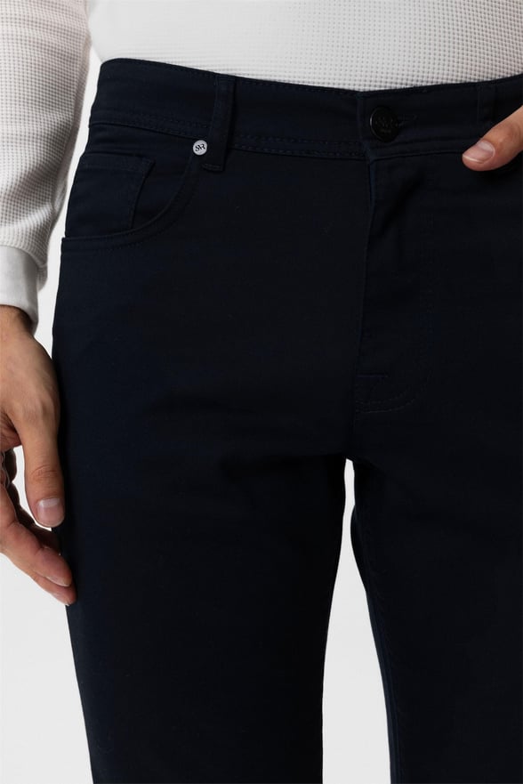Lacivert Slim 5 Cep Kalıp Düz Pantolon