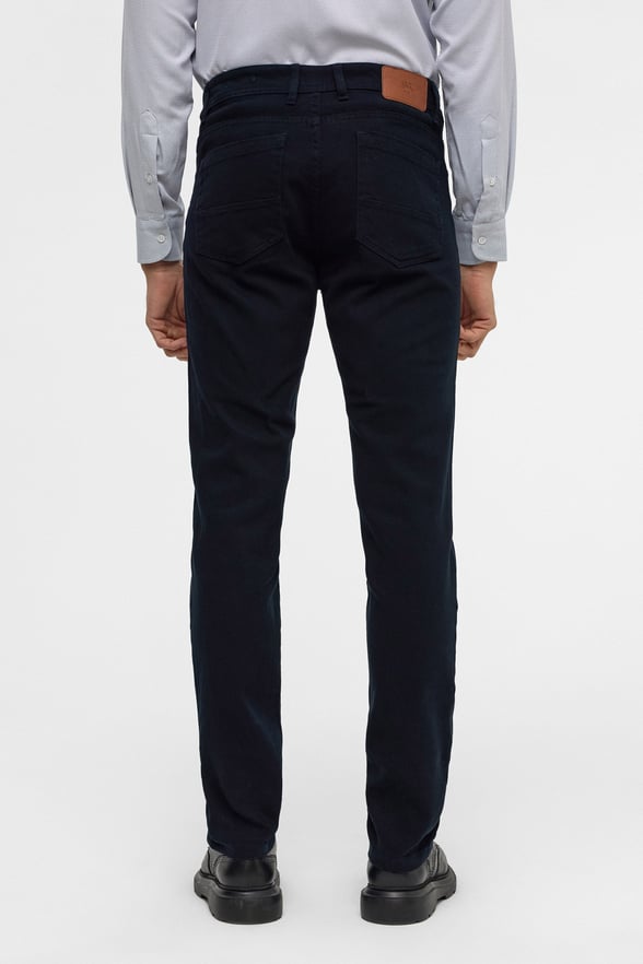 Lacivert Slim 5 Cep Kalıp Düz Pantolon