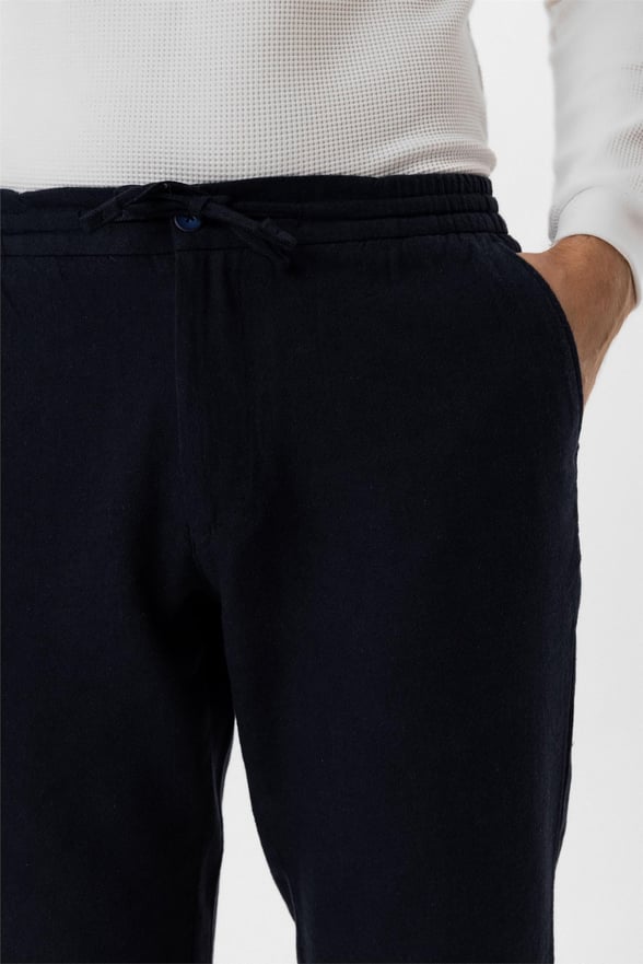 Lacivert Slim Armürlü Jogger Pantolon