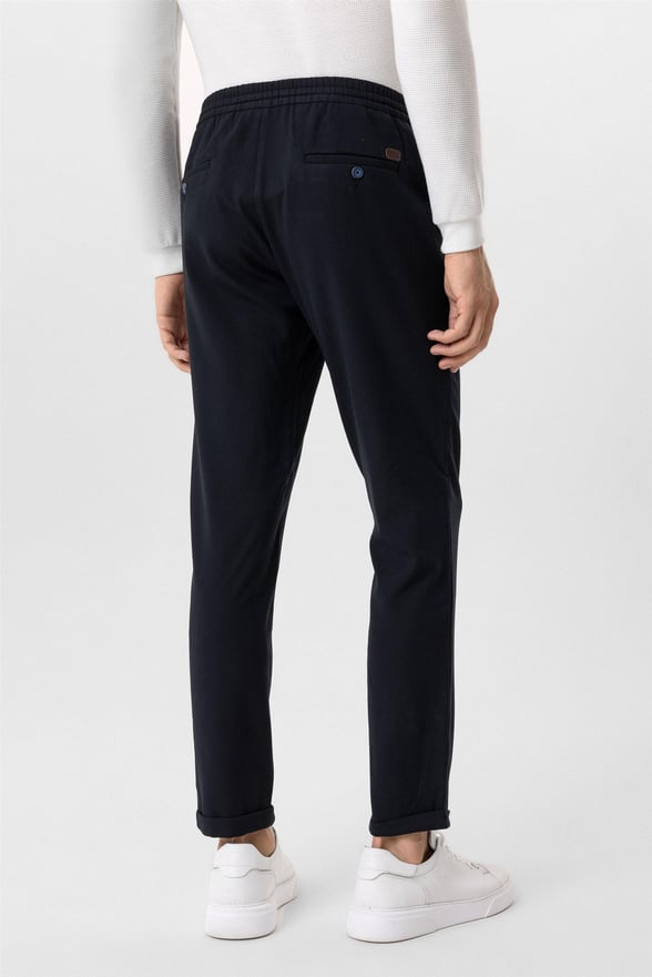Lacivert Slim Armürlü Jogger Pantolon