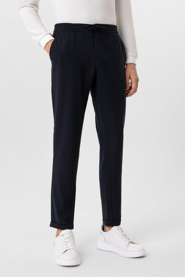 Lacivert Slim Armürlü Jogger Pantolon