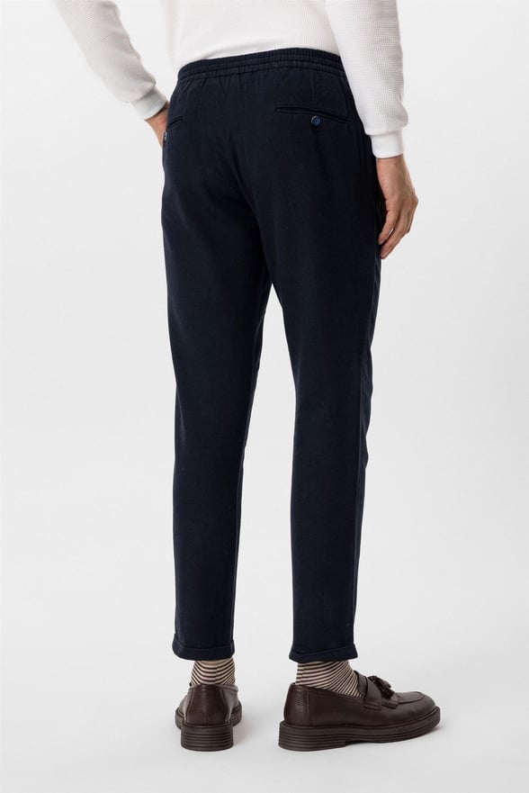 Lacivert Slim Armürlü Jogger Pantolon