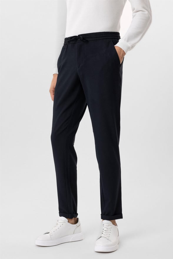 Lacivert Slim Armürlü Jogger Pantolon