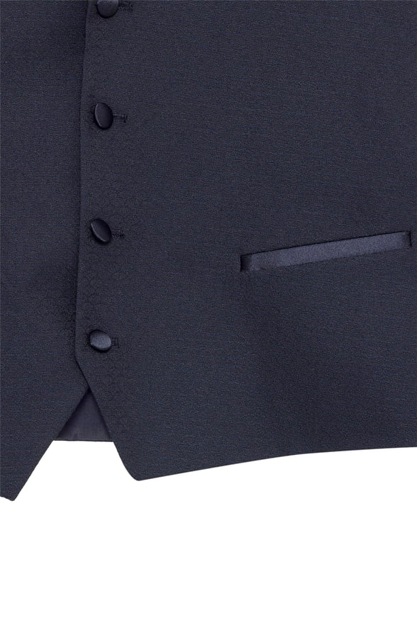 Lacivert Slim Armürlü Mono Yaka 6 Drop                                                       Smokin Takım Elbise