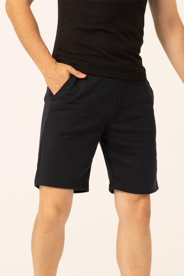 Lacivert Slim Armürlü   Örme Şort