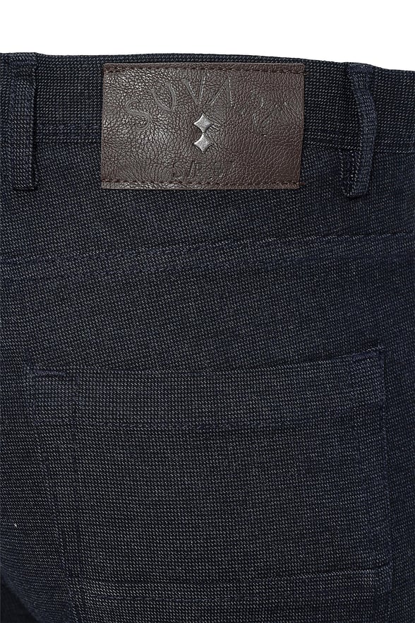 Lacivert Slim Armürlü   Pantolon