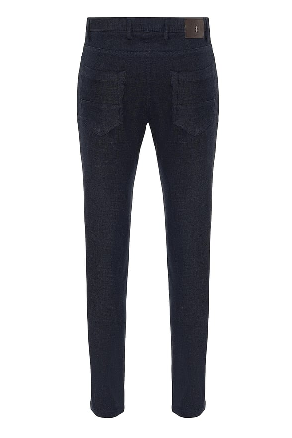 Lacivert Slim Armürlü   Pantolon