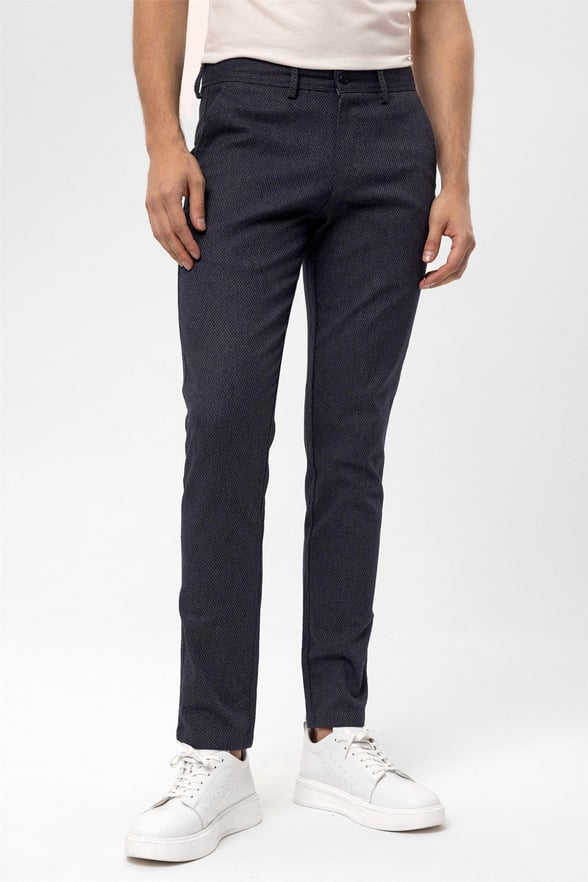 Lacivert Slim Armürlü   Pantolon