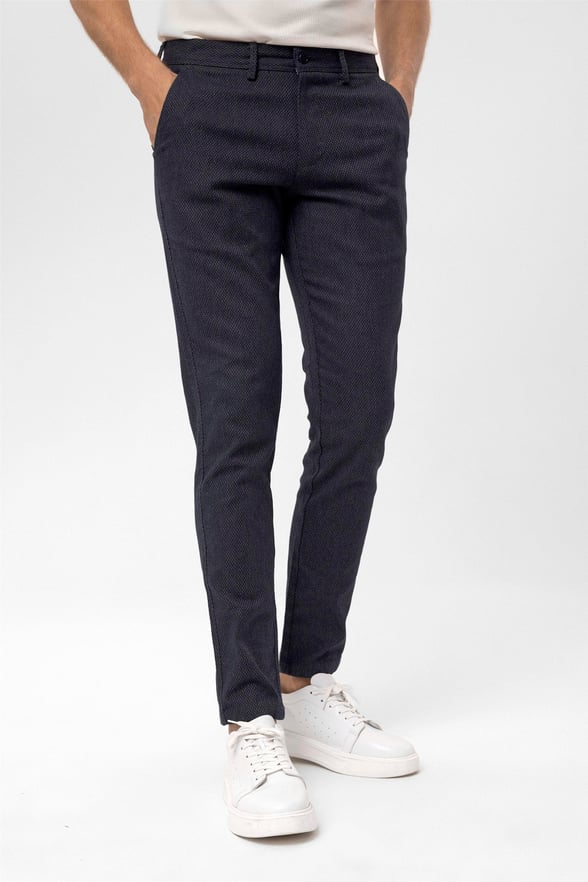 Lacivert Slim Armürlü   Pantolon