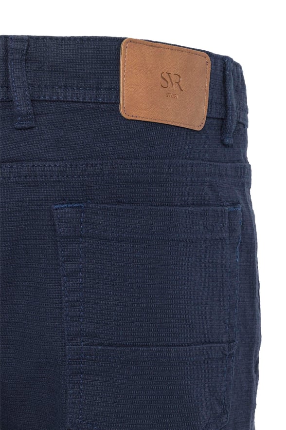 Lacivert Slim Armürlü Pantolon