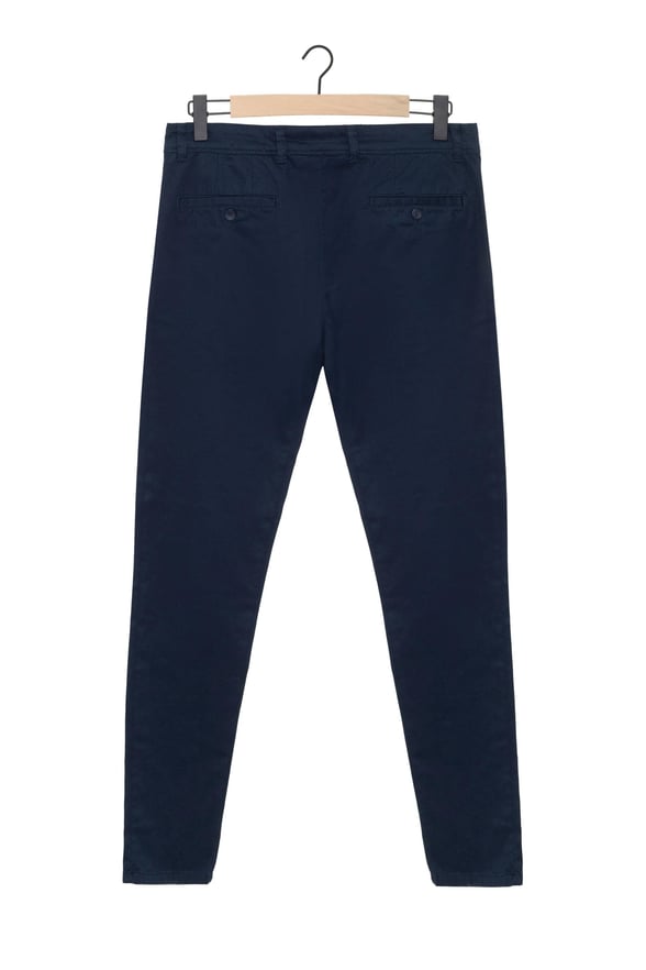 Lacivert Slim Armürlü Pantolon