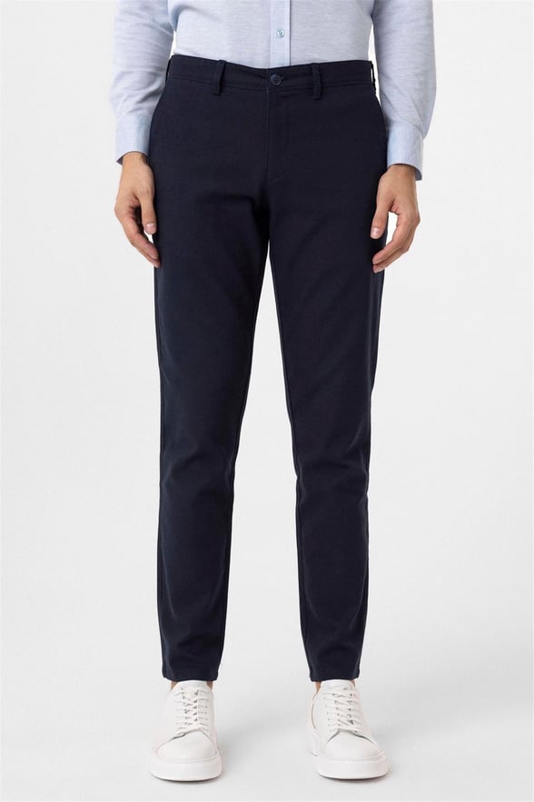 Lacivert Slim Armürlü Pantolon