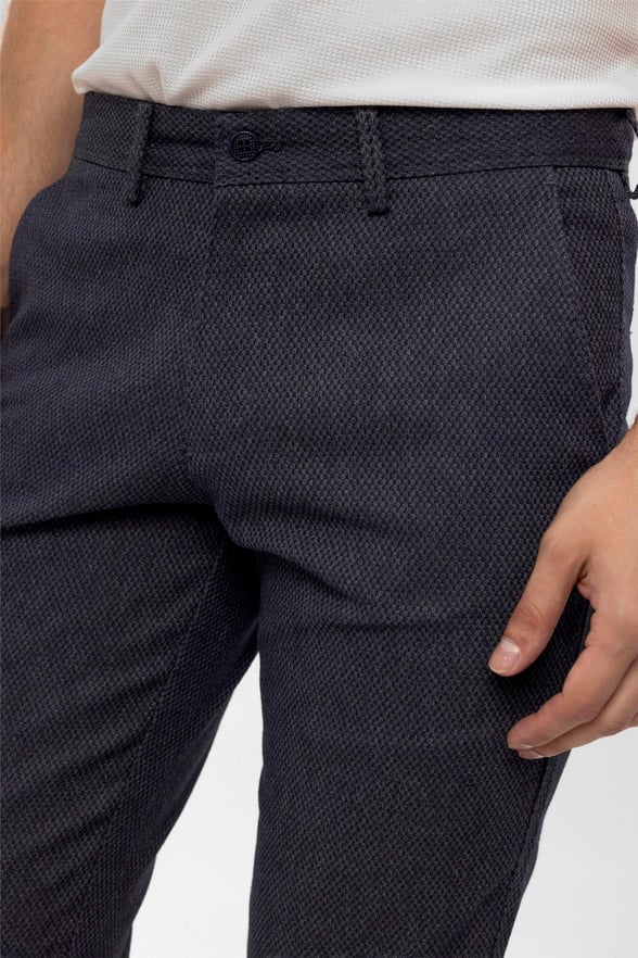 Lacivert Slim Armürlü   Pantolon