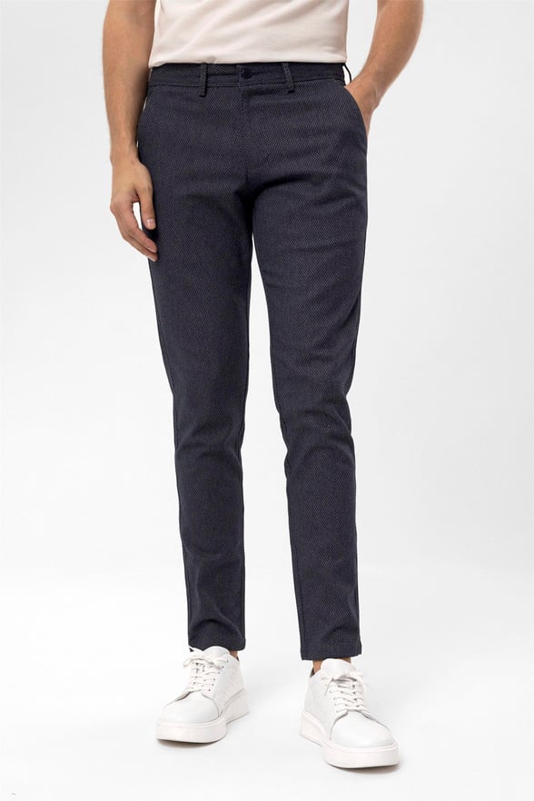 Lacivert Slim Armürlü   Pantolon
