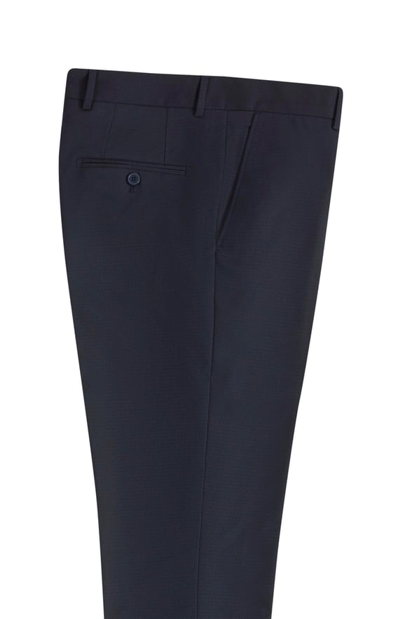 Lacivert Slim Armürlü Pantolon