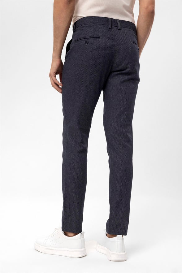 Lacivert Slim Armürlü   Pantolon
