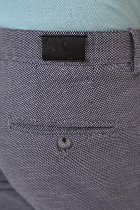 Lacivert Slim Armürlü Pantolon