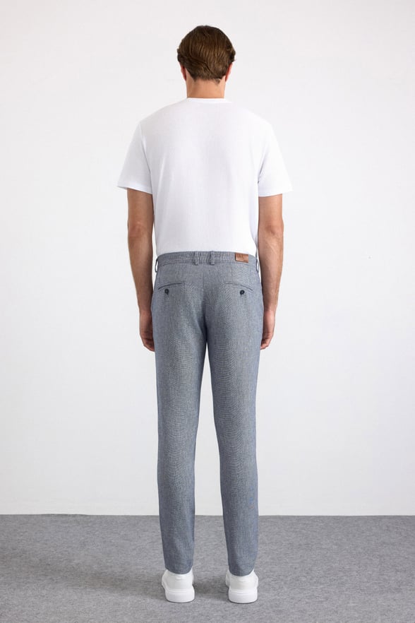 Lacivert Slim Casual Pantolon