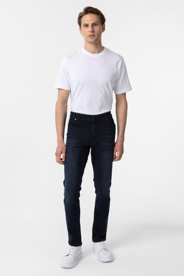 Lacivert Slim Denim Pantolon