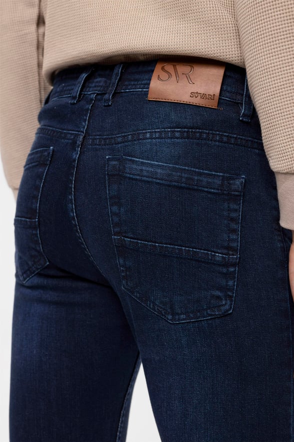 Lacivert Slim Denim   Pantolon
