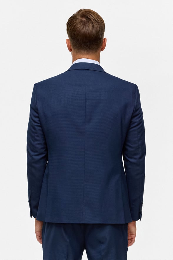 Lacivert Slim Desenli 6 Drop Takım Elbise