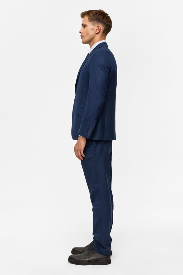 Lacivert Slim Desenli 6 Drop Takım Elbise