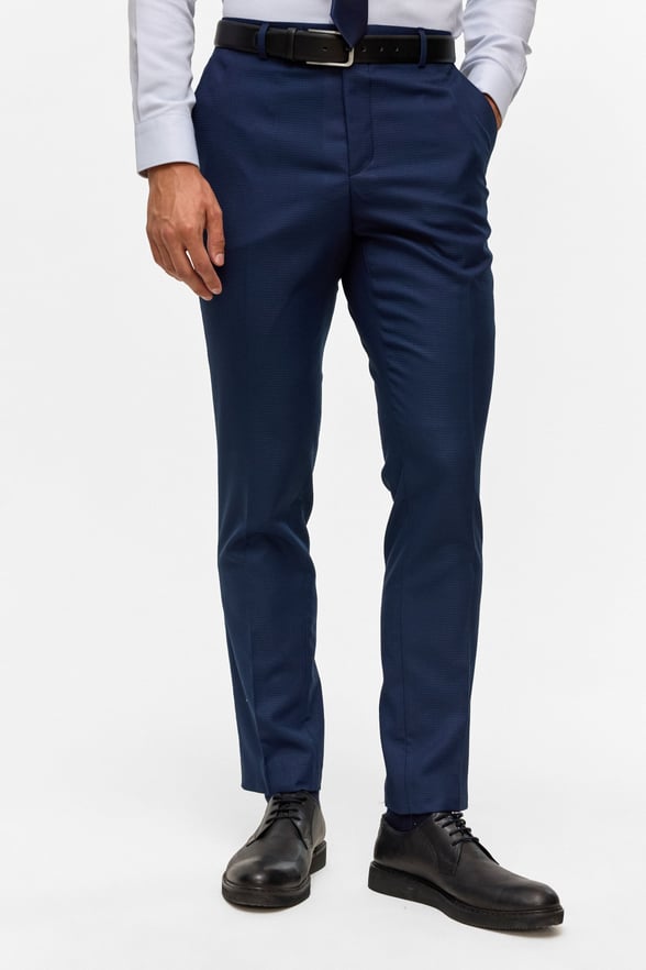 Lacivert Slim Desenli 6 Drop Takım Elbise