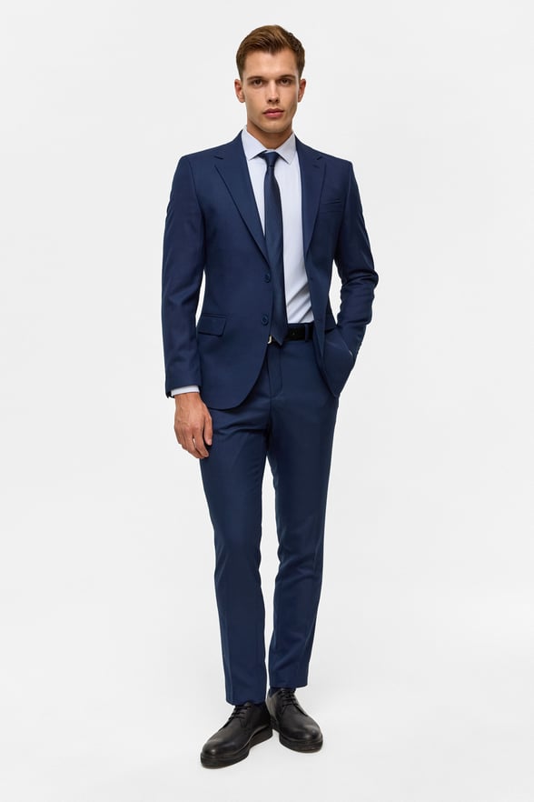 Lacivert Slim Desenli 6 Drop Takım Elbise