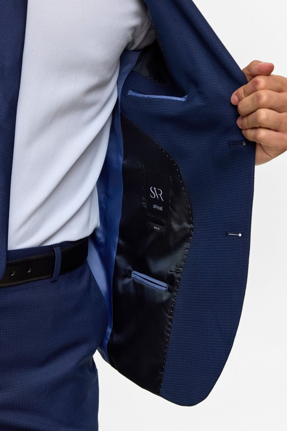 Lacivert Slim Desenli 6 Drop Takım Elbise
