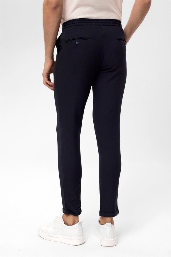 Lacivert Slim Desenli   Jogger Pantolon