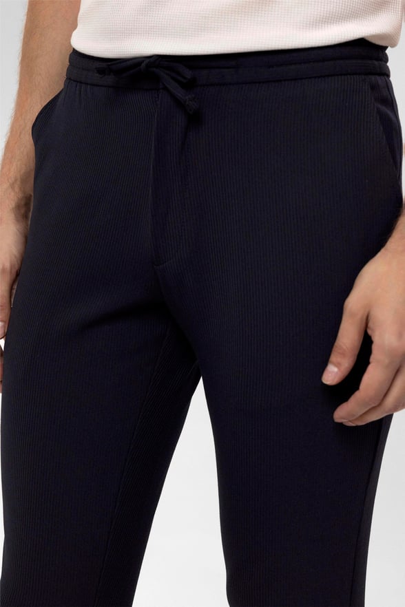 Lacivert Slim Desenli   Jogger Pantolon