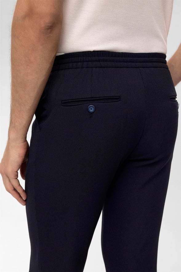 Lacivert Slim Desenli   Jogger Pantolon