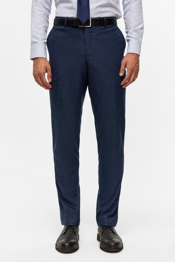 Lacivert Slim Desenli Mono Yaka 6 Drop Takım Elbise