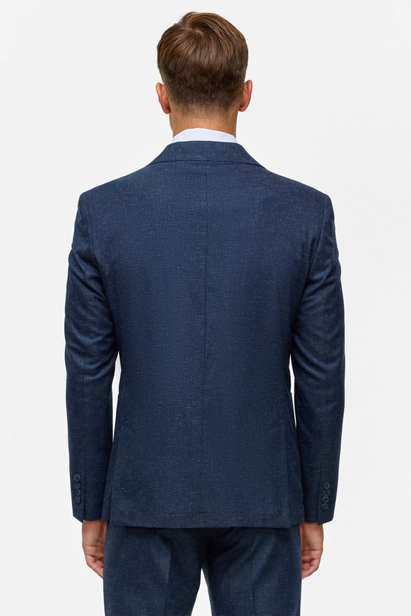 Lacivert Slim Desenli Mono Yaka 6 Drop Takım Elbise