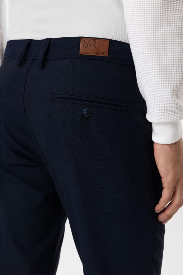 Lacivert Slim Desenli Pantolon