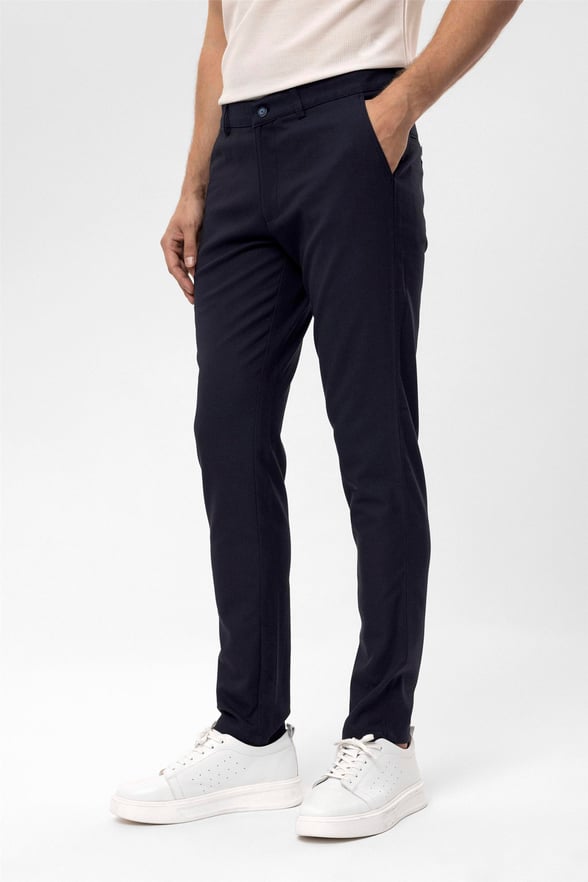 Lacivert Slim Desenli   Pantolon