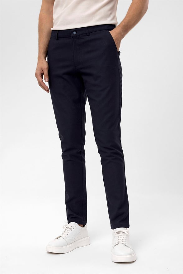 Lacivert Slim Desenli   Pantolon