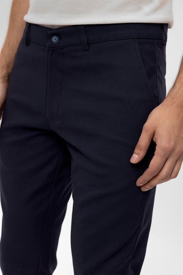 Lacivert Slim Desenli   Pantolon