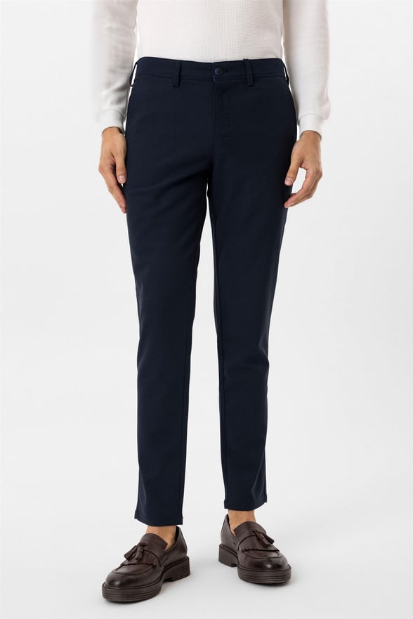 Lacivert Slim Desenli Pantolon