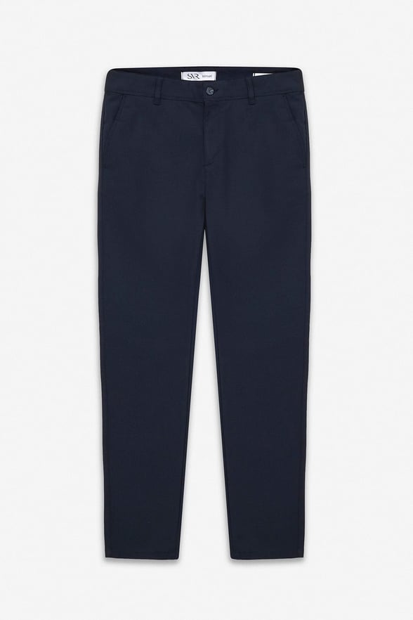 Lacivert Slim Düz Armürlü Normal Bel Standart Klasik Pantolon