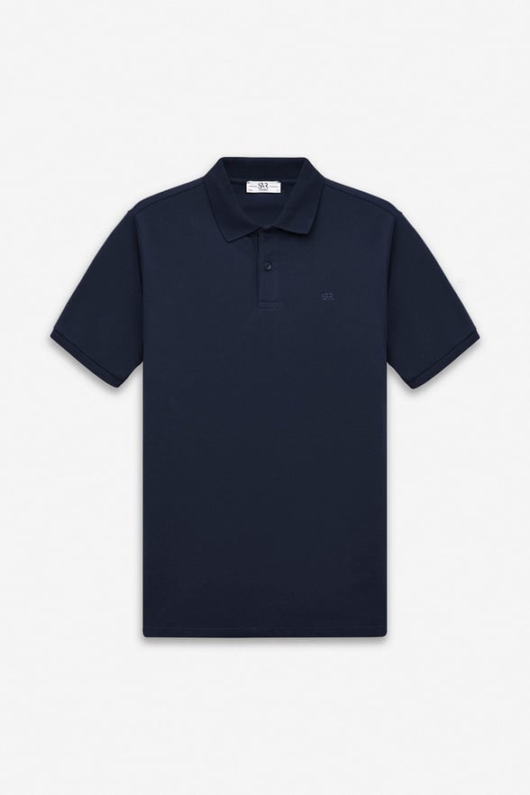 Lacivert Slim Düz Baskısız Pike Düğmeli Polo Yaka Tişört