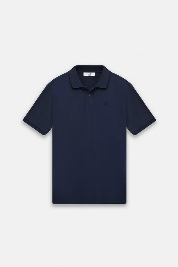 Lacivert Slim Düz Baskısız Pike Düğmeli Polo Yaka Tişört