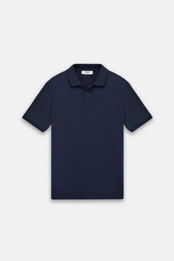Lacivert Slim Düz Baskısız Pike Düğmeli Polo Yaka Tişört