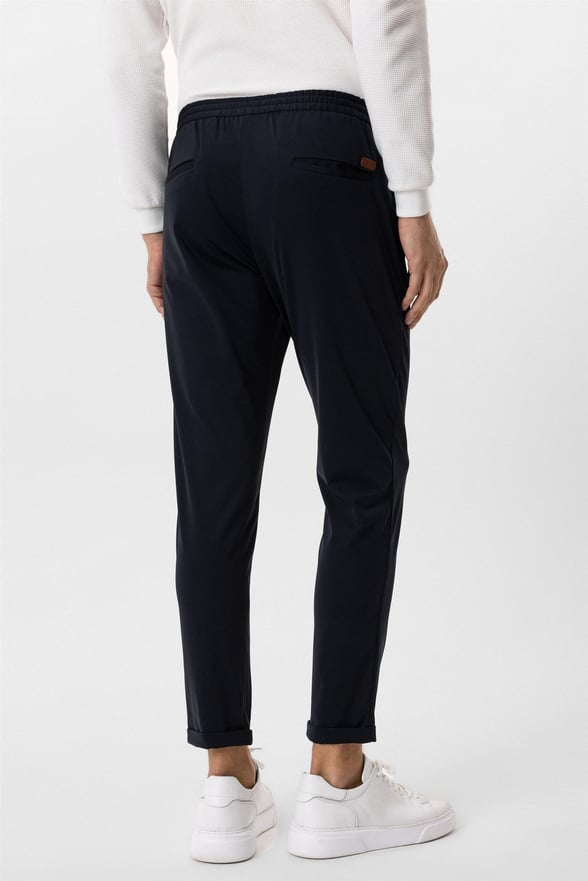 Lacivert Slim Düz Jogger Pantolon